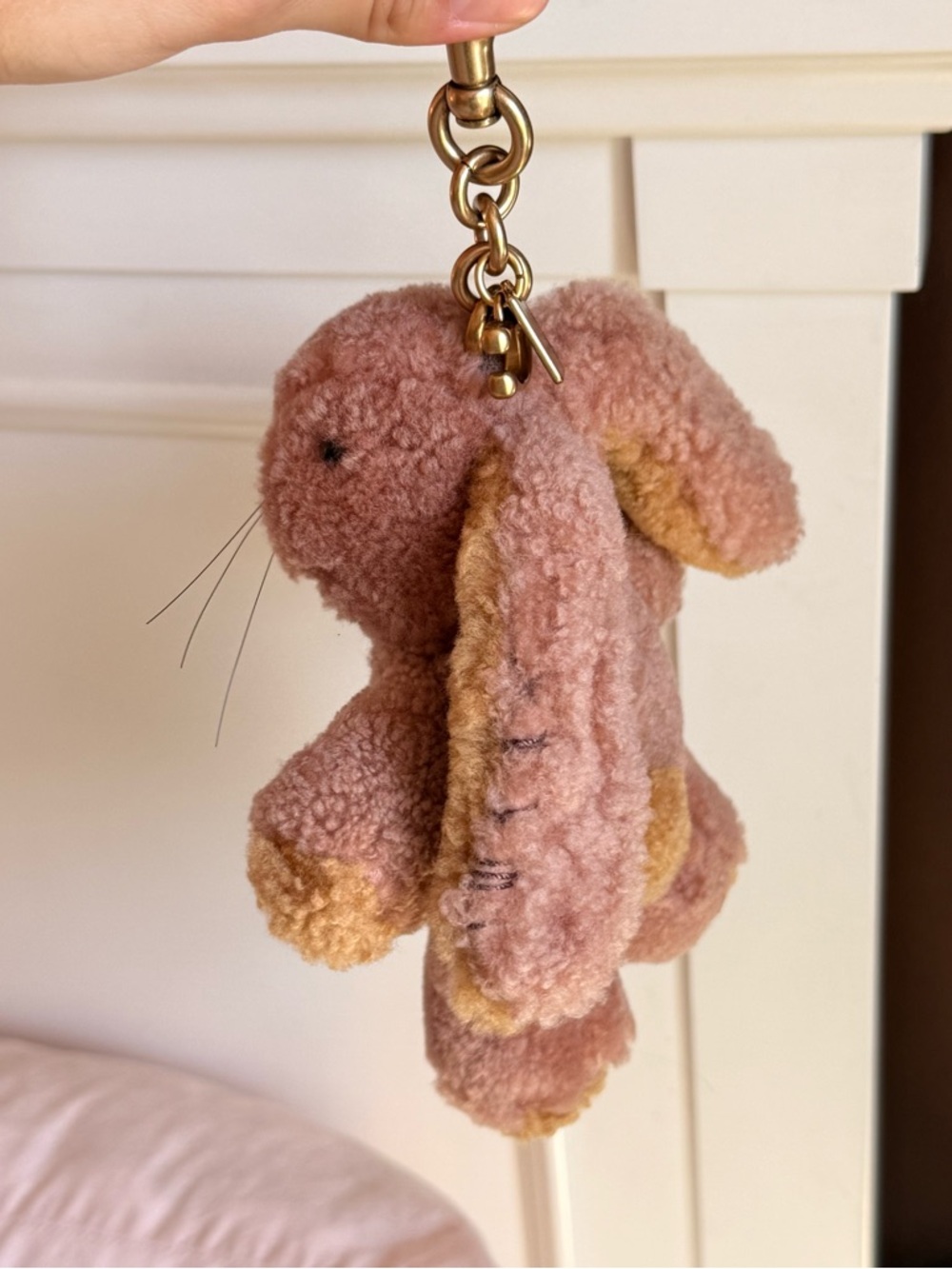 Coach Floppy Bunny Plushie Bag Charm made from genuine shearling - Picture 5 of 5